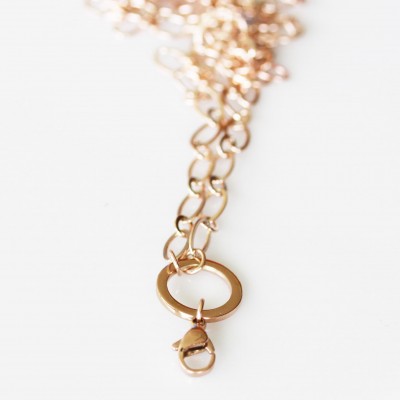Cable Necklace - Rose Gold Tone - 30 inch